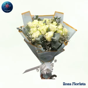White Rosea elegant white rose bouquet symbolizing purity and peace perfect luxury gift in Milano